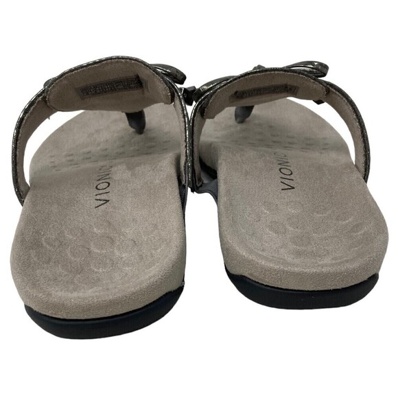 NEW Vionic Amaya Women's Size 6W Wide Sandals Shoes Gray Snake Print Flip Flop - Picture 7 of 13